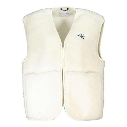 Calvin Klein White Recycled Polyester Sleeveless Jacket