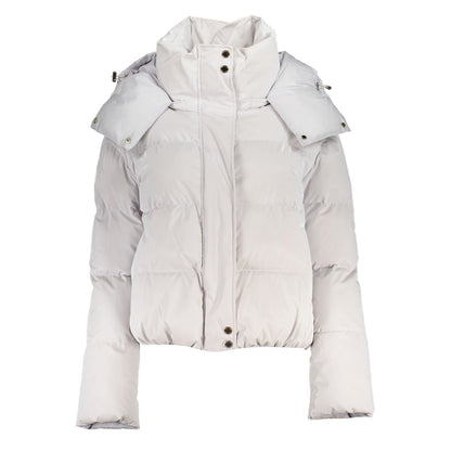 Patrizia Pepe White Polyethylene Jacket with Removable Hood