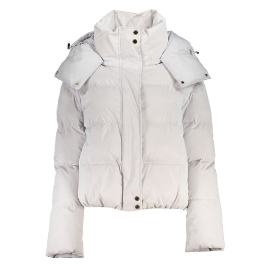 Patrizia Pepe White Polyethylene Jacket with Removable Hood