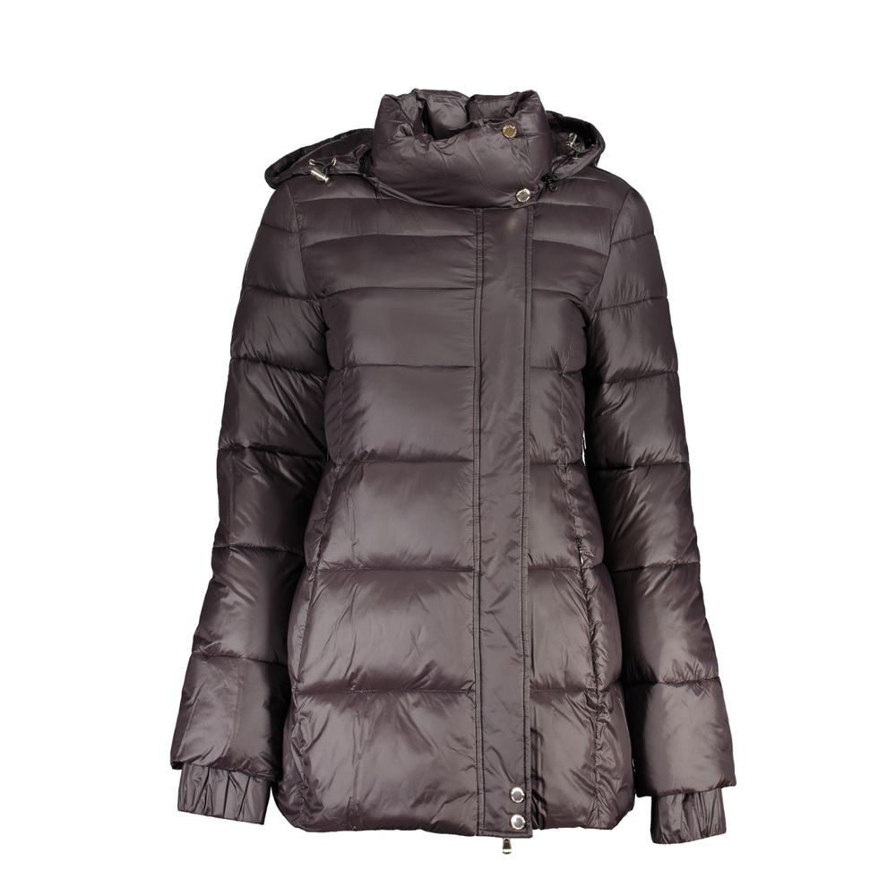 Patrizia Pepe Black Polyamide Jacket with Removable Hood