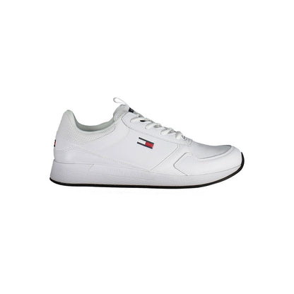 Tommy Hilfiger White Polyester Sneaker - Sporty Elegance Redefined