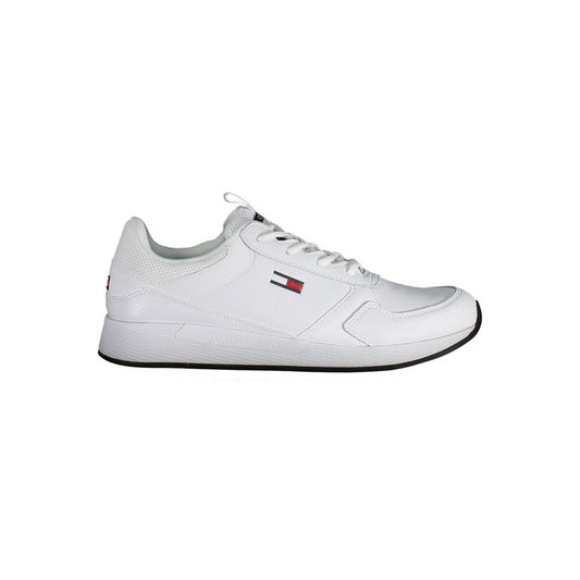 Tommy Hilfiger White Polyester Sneaker - Sporty Elegance Redefined