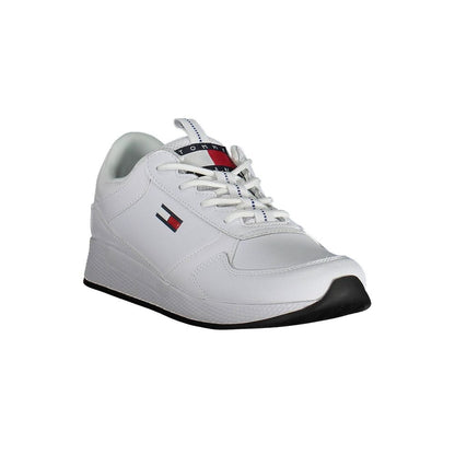 Tommy Hilfiger White Polyester Sneaker - Sporty Elegance Redefined