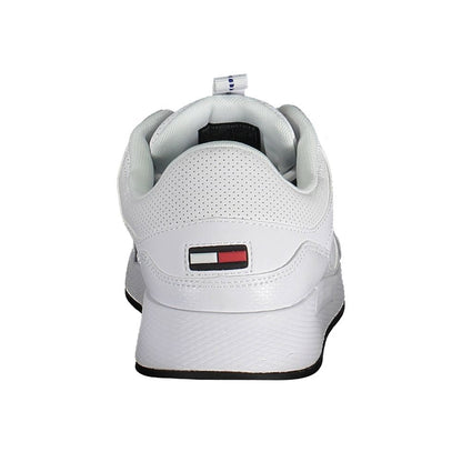 Tommy Hilfiger White Polyester Sneaker - Sporty Elegance Redefined