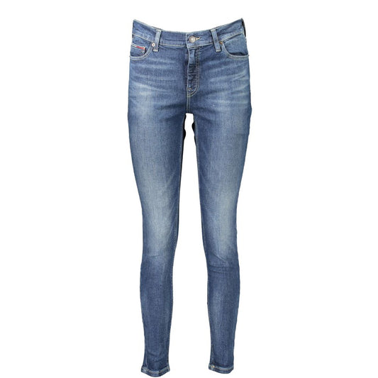 Tommy Hilfiger Blue Cotton Nora Mid Rise Skinny Jeans