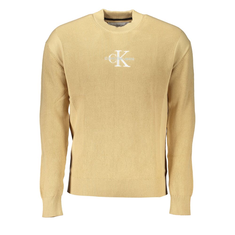 Calvin Klein Beige Cotton Sweater - Elegant Comfort for Every Occasion