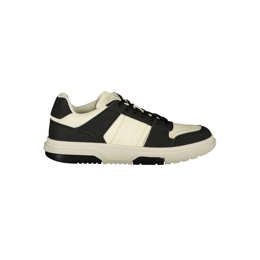 Tommy Hilfiger Black Polyester Sneakers with Contrast Details