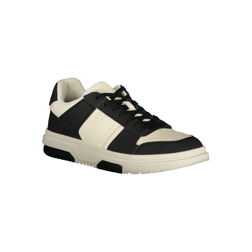 Tommy Hilfiger Black Polyester Sneakers with Contrast Details