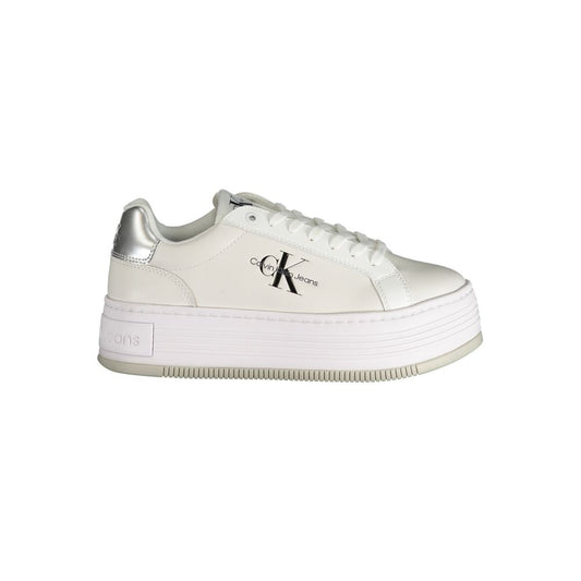 Calvin Klein White Polyester Sneaker with Wedge