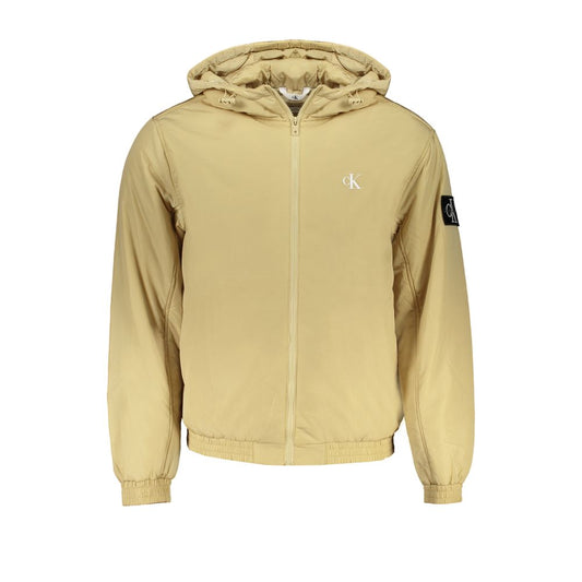 Calvin Klein Beige Polyester Jacket with Hood