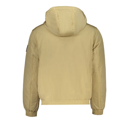 Calvin Klein Beige Polyester Jacket with Hood