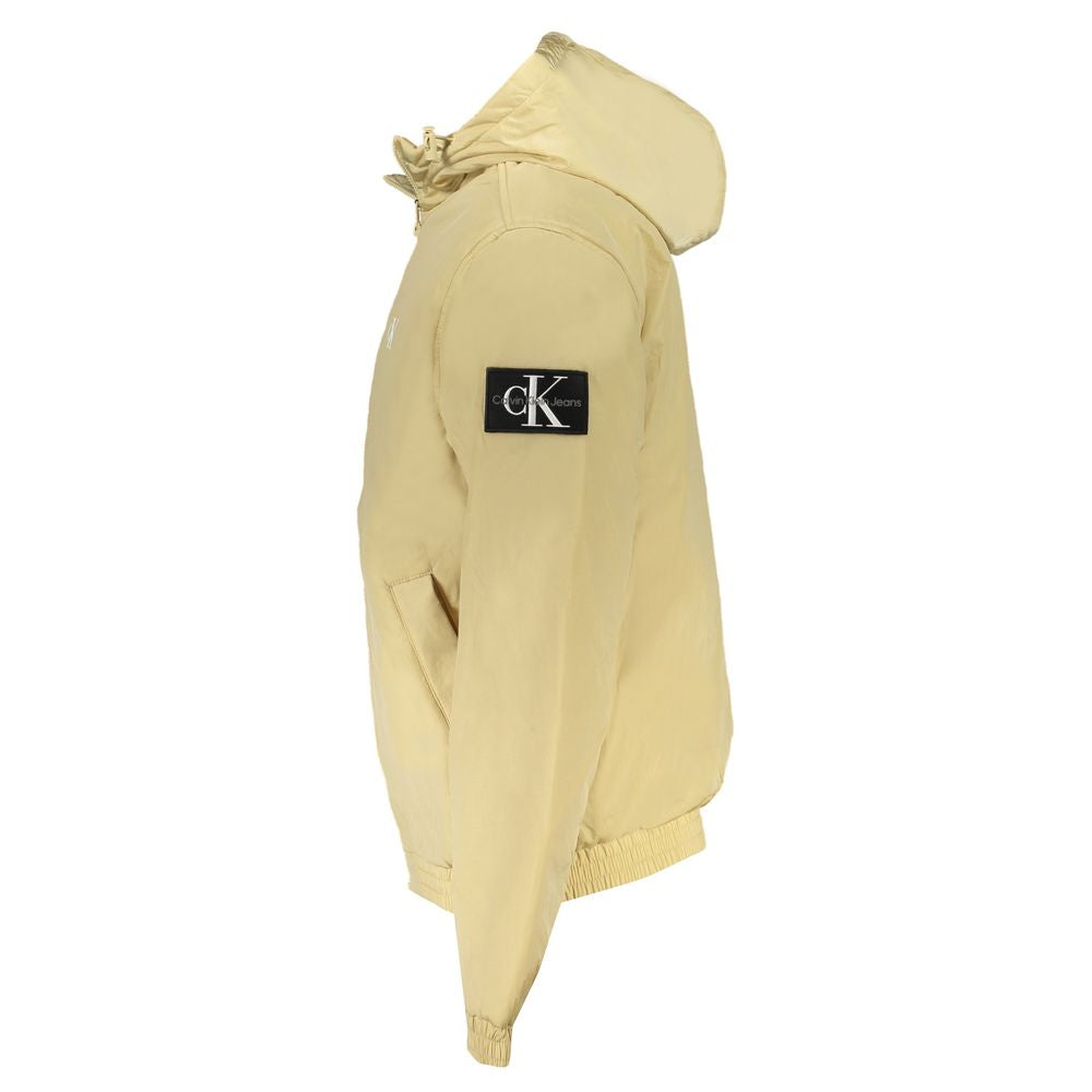 Calvin Klein Beige Polyester Jacket with Hood