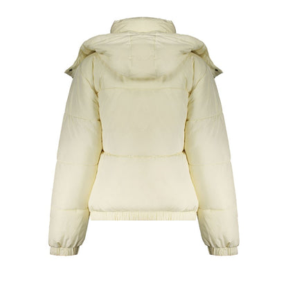 Fila Beige Polyester Jacket with Removable Hood
