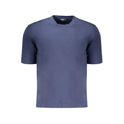 K-WAY Blue Cotton Sweater - Short Sleeved Crew Neck T-Shirt with Logo