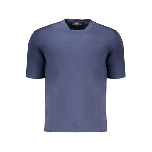 K-WAY Blue Cotton Sweater - Short Sleeved Crew Neck T-Shirt with Logo
