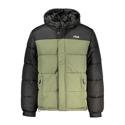 Fila Green Polyester Jacket with Hood