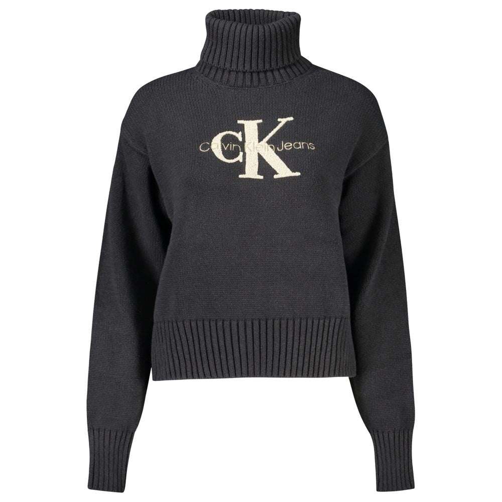 Calvin Klein Black Cotton Turtleneck Sweater