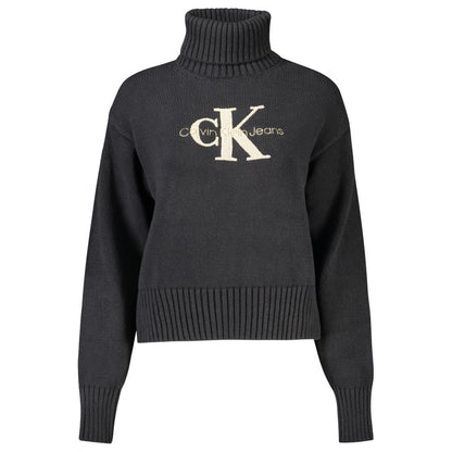 Calvin Klein Black Cotton Turtleneck Sweater