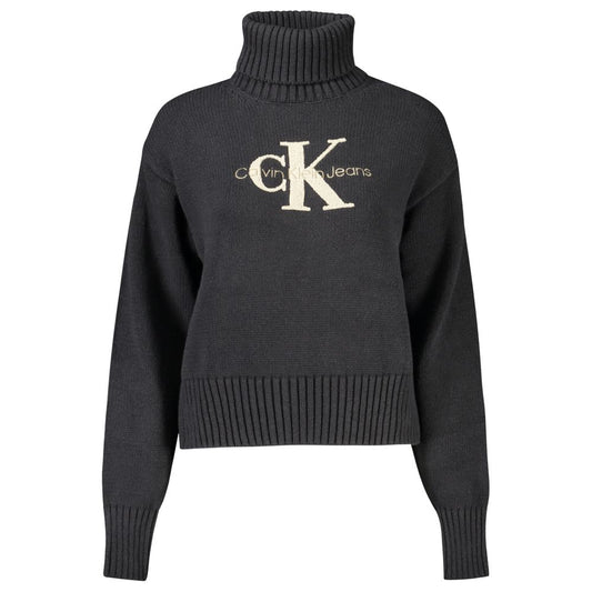 Calvin Klein Black Cotton Turtleneck Sweater