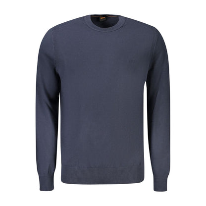 Hugo Boss Blue Cotton Sweater - Luxurious Comfort and Style