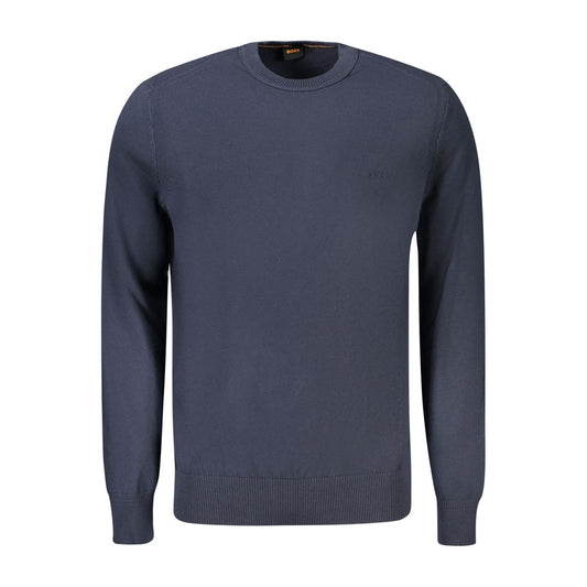 Hugo Boss Blue Cotton Sweater - Luxurious Comfort and Style