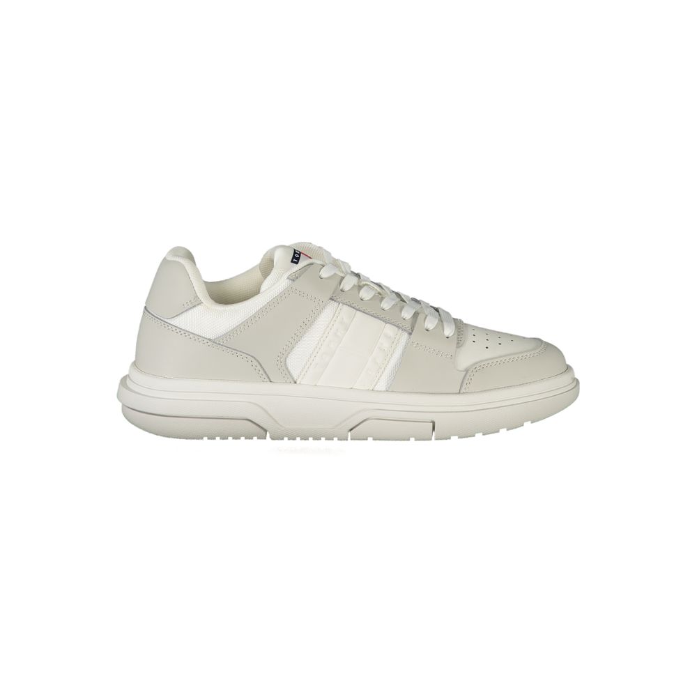 Tommy Hilfiger White Polyester Sneaker - Versatile Sports Shoe