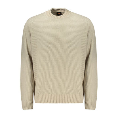Hugo Boss Beige Cotton Long Sleeve Chenille Sweater