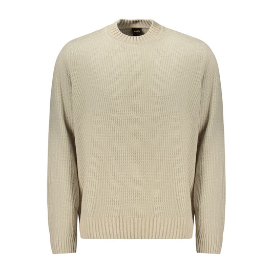 Hugo Boss Beige Cotton Long Sleeve Chenille Sweater