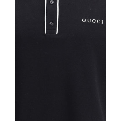 Gucci Black Cotton Polo Shirt - Timeless Elegance Meets Sporty Sophistication