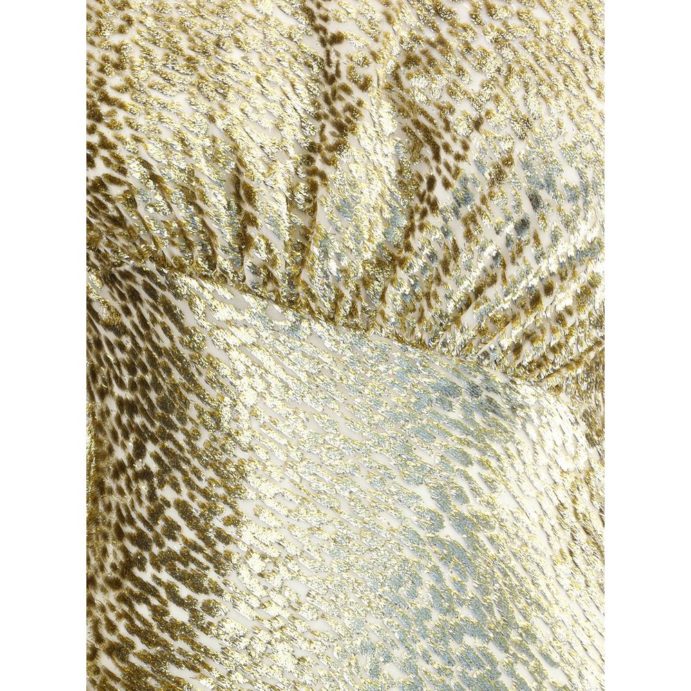 Self-Portrait Gold Thread Long Dress