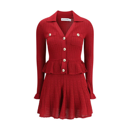 Self-Portrait Pointelle Knit Short Dress