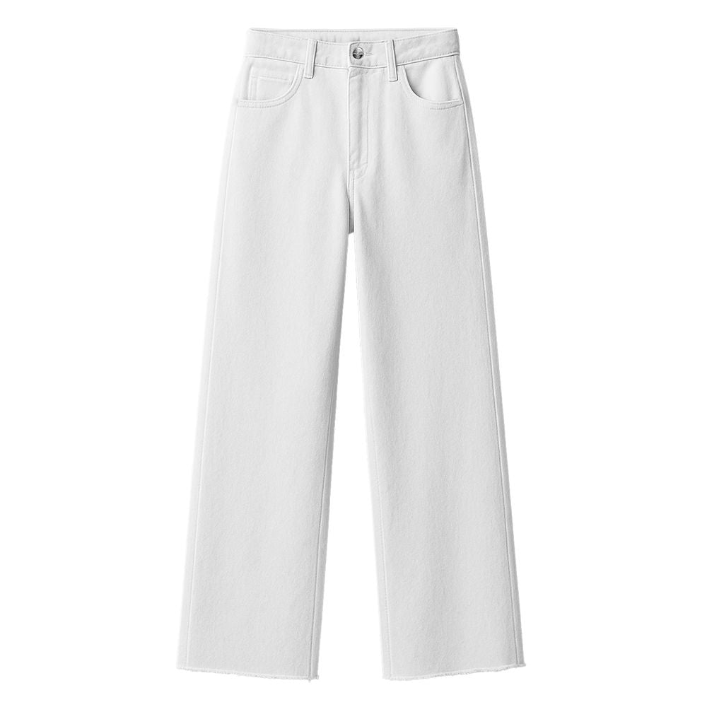 Hinnominate White Cotton Wide Leg Jeans