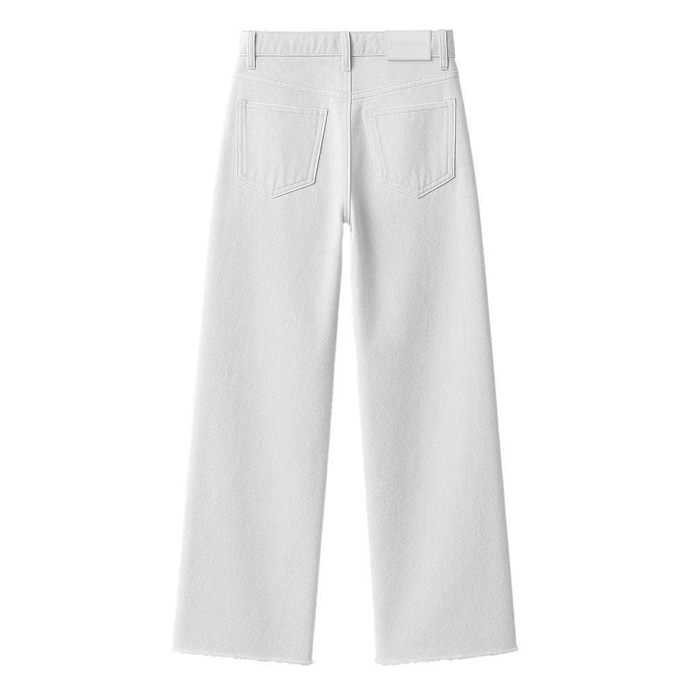 Hinnominate White Cotton Wide Leg Jeans