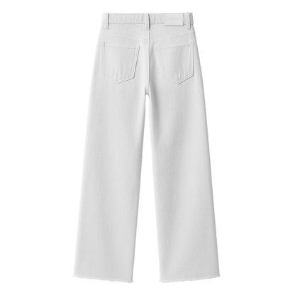 Hinnominate White Cotton Wide Leg Jeans