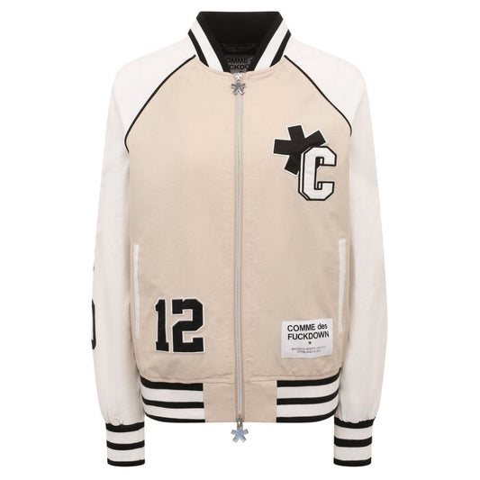 Comme Des Fuckdown Beige Cotton Bomber Jacket