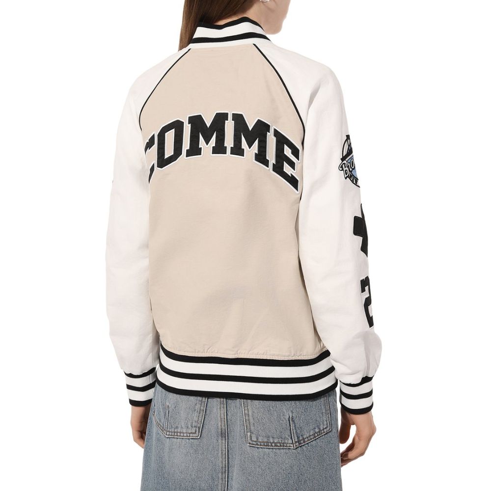 Comme Des Fuckdown Beige Cotton Bomber Jacket