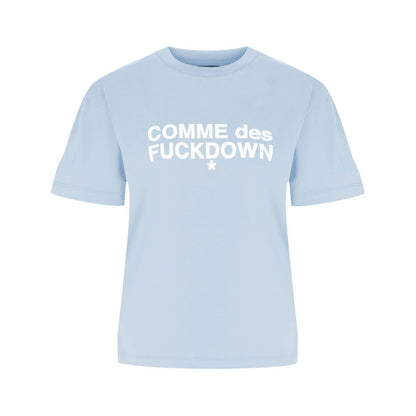 Comme Des Fuckdown Blue Cotton T-Shirt - Bold Streetwear Style