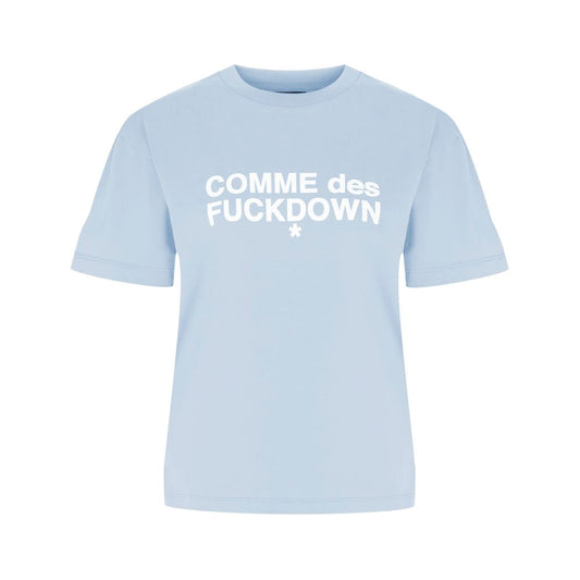 Comme Des Fuckdown Blue Cotton T-Shirt - Bold Streetwear Style
