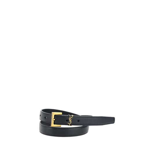 Saint Laurent Cream Soft Leather Belt