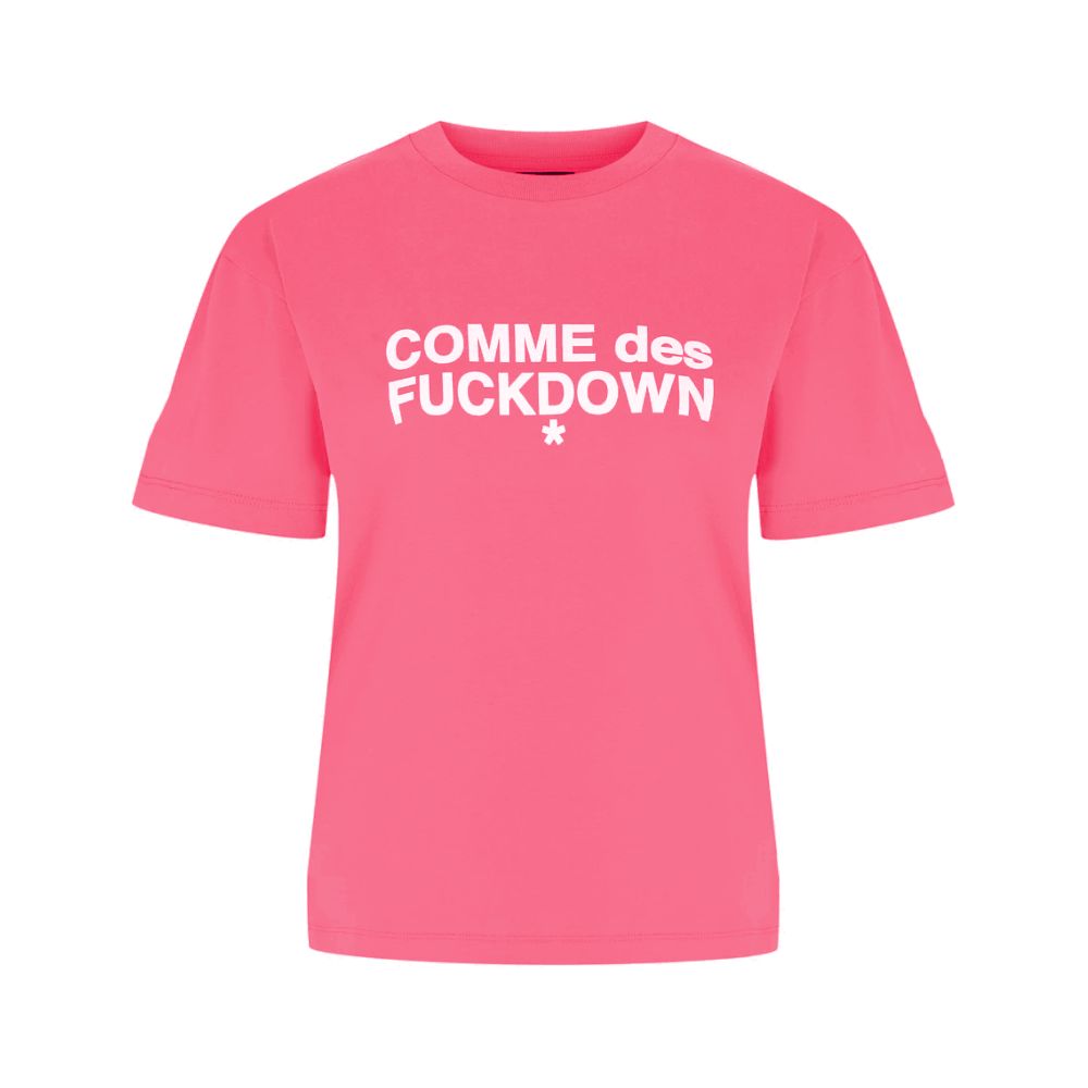 Comme Des Fuckdown Pink Cotton Top - Statement Style