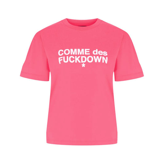 Comme Des Fuckdown Pink Cotton Top - Statement Style