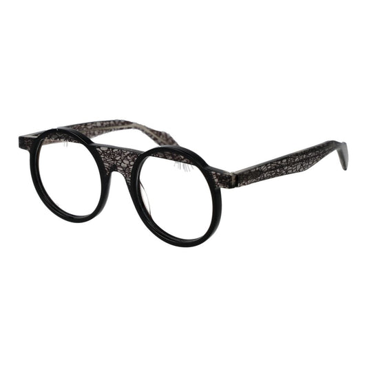 Yohji Yamamoto Black Unisex Optical Frames – Round Style