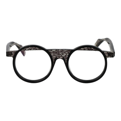 Yohji Yamamoto Black Unisex Optical Frames – Round Style