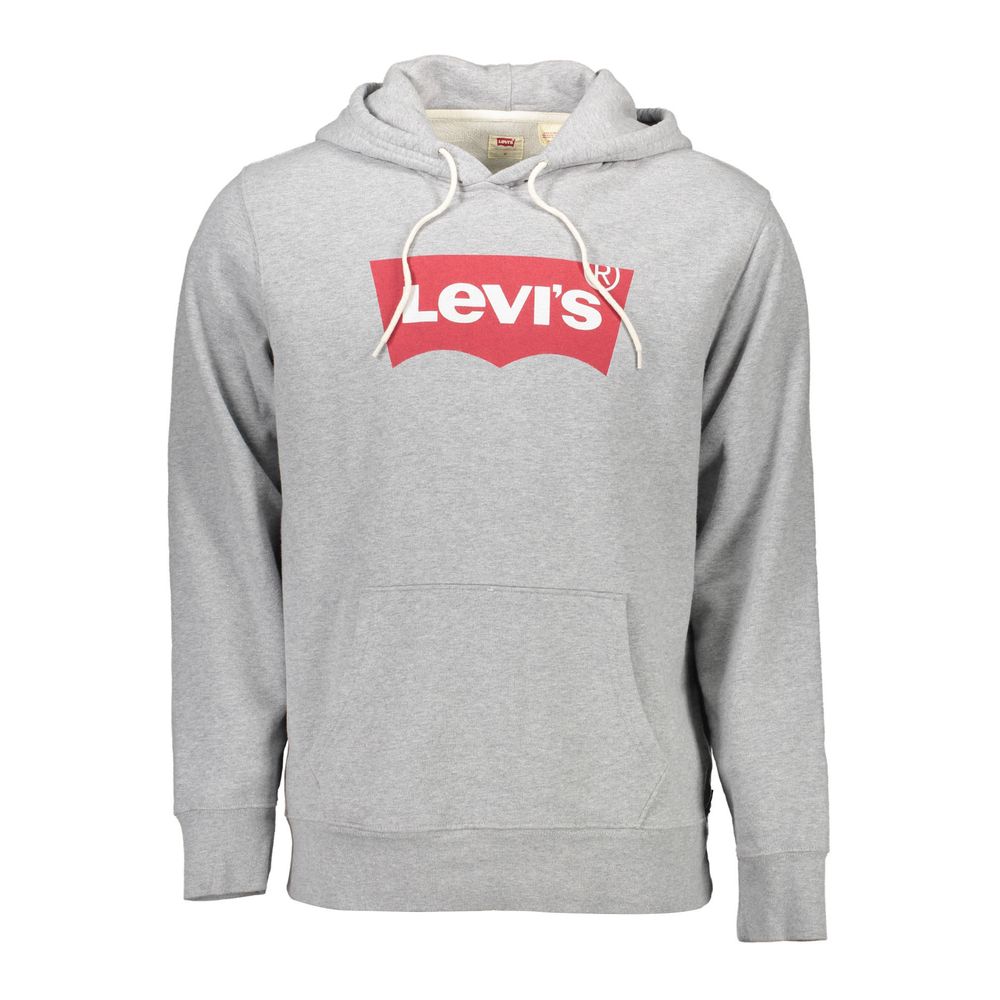 Levi's Grey Cotton Hooded Sweatshirt