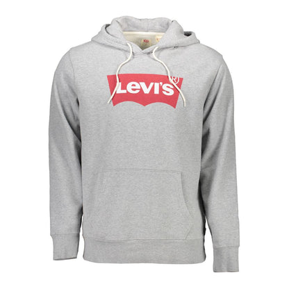 Levi's Grey Cotton Hooded Sweatshirt