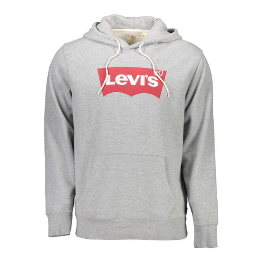 Levi's Grey Cotton Hooded Sweatshirt