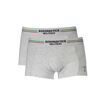 Aeronautica Militare Gray Cotton Underwear Boxer Shorts - Bi-Pack