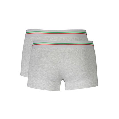 Aeronautica Militare Gray Cotton Underwear Boxer Shorts - Bi-Pack