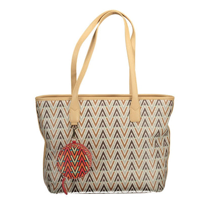 Mario Valentino Beige Polyethylene Handbag: Sophisticated Style for Every Occasion