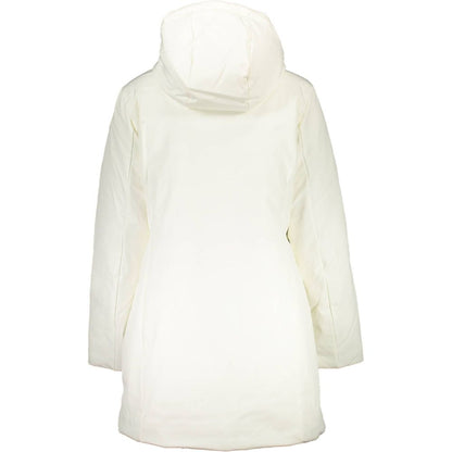 North Sails White Polyester Long-Sleeved Jacket with Hood